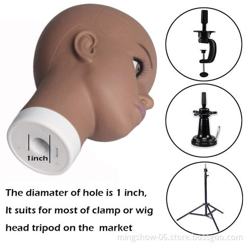 Hot sale African Mannequin Head Without Hair For Making Wig Hat Display Cosmetology Manikin Head Female Dolls Bald Training Head